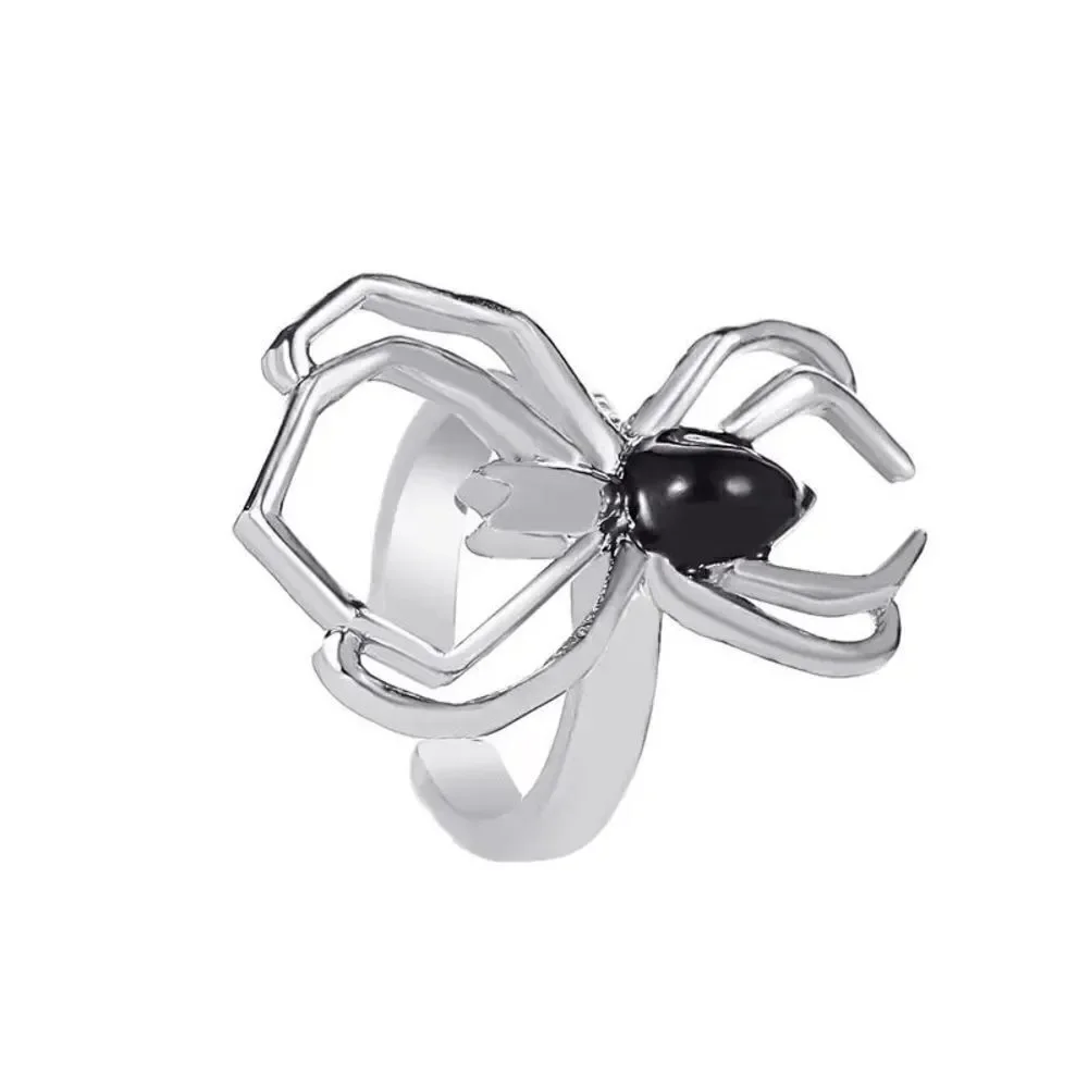 Gothic Halloween Spider Diamond White Gold Plated Ear Cuff